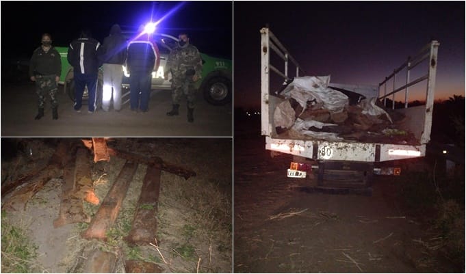 Lobos: Detienen delincuentes in fraganti robando durmientes y cargándolos en un camión