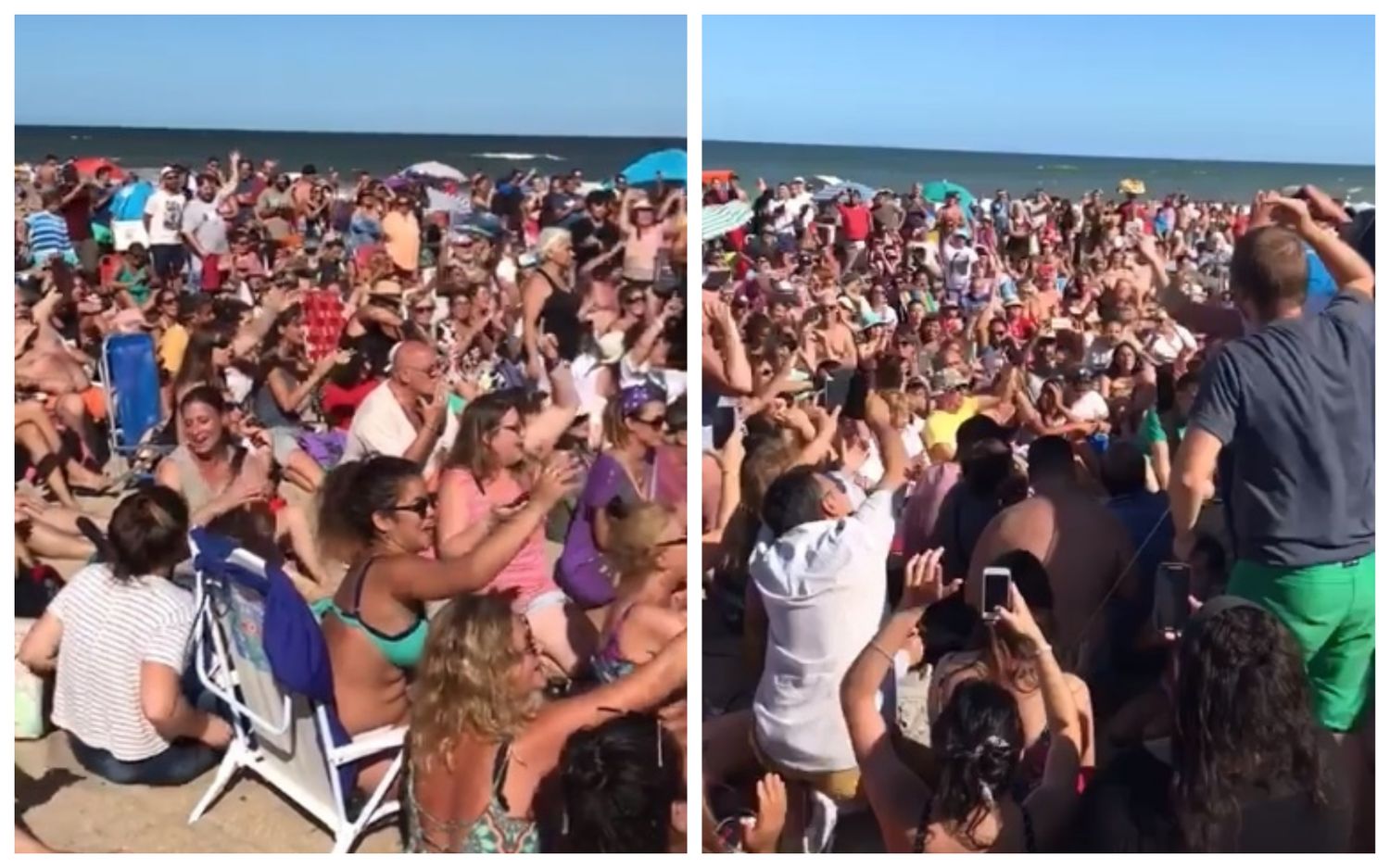 Video viral en las redes sociales: En Villa Gesell, toda una playa cantó contra Mauricio Macri