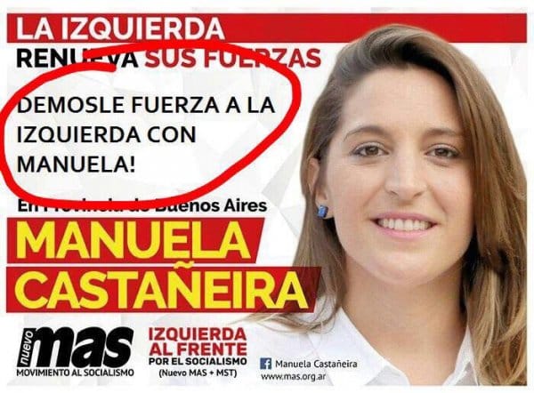 Manuela Castañeira repudió un insólito afiche que se viralizó en las redes sociales