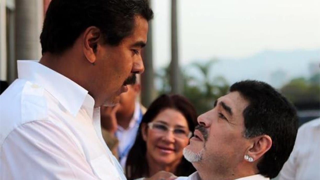 "No pudieron con Fidel, no pudieron con Hugo, y mucho menos con vos", dijo Maradona al apoyar a Maduro