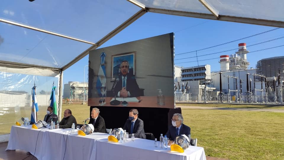 Marcos Paz: Fernández inauguró por videoconferencia con Mindlin y Curutchet la ampliación de planta termoeléctrica
