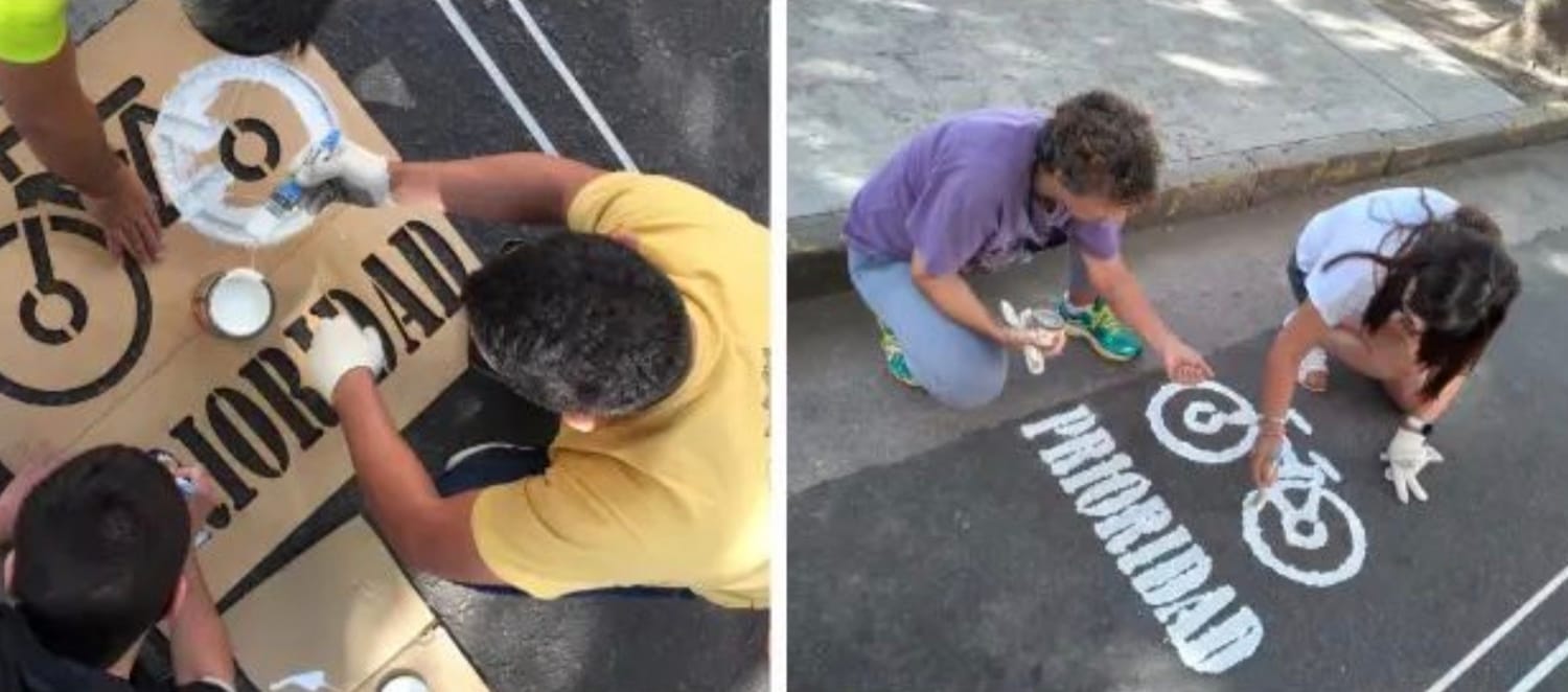 Mar del Plata: Un grupo de ciclistas pintó las bicisendas porque el Municipio “no lo hace”