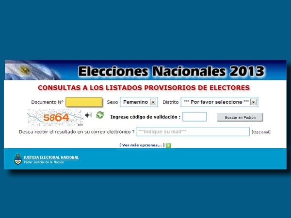 Elecciones PASO 2013: Está caída la página del padrón electoral y genera complicaciones