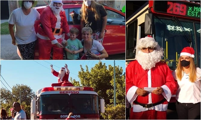 Navidad 2021: El Papá Noel Solidario ilusiona a los chicos en las calles de la Provincia
