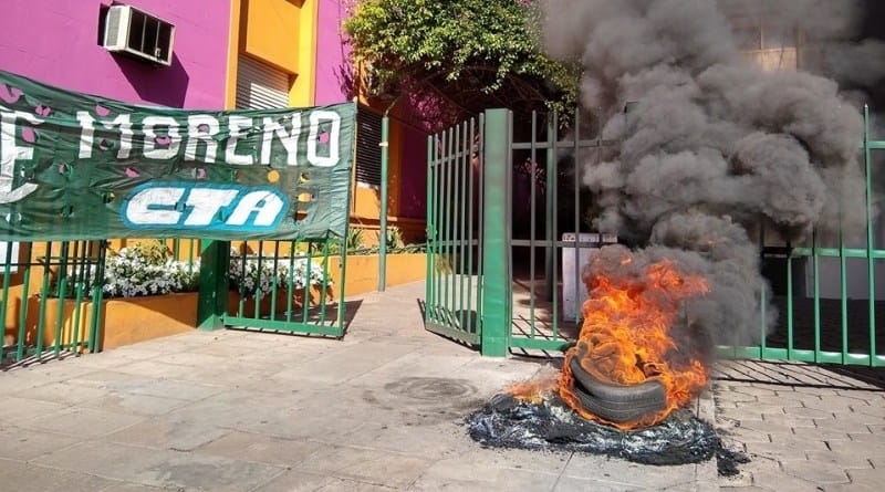 Moreno: Paro de municipales en reclamo de un 15% de aumento