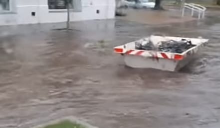 Temporal en Puán y Pigüé: Viento, granizo, mucha agua y destrozos
