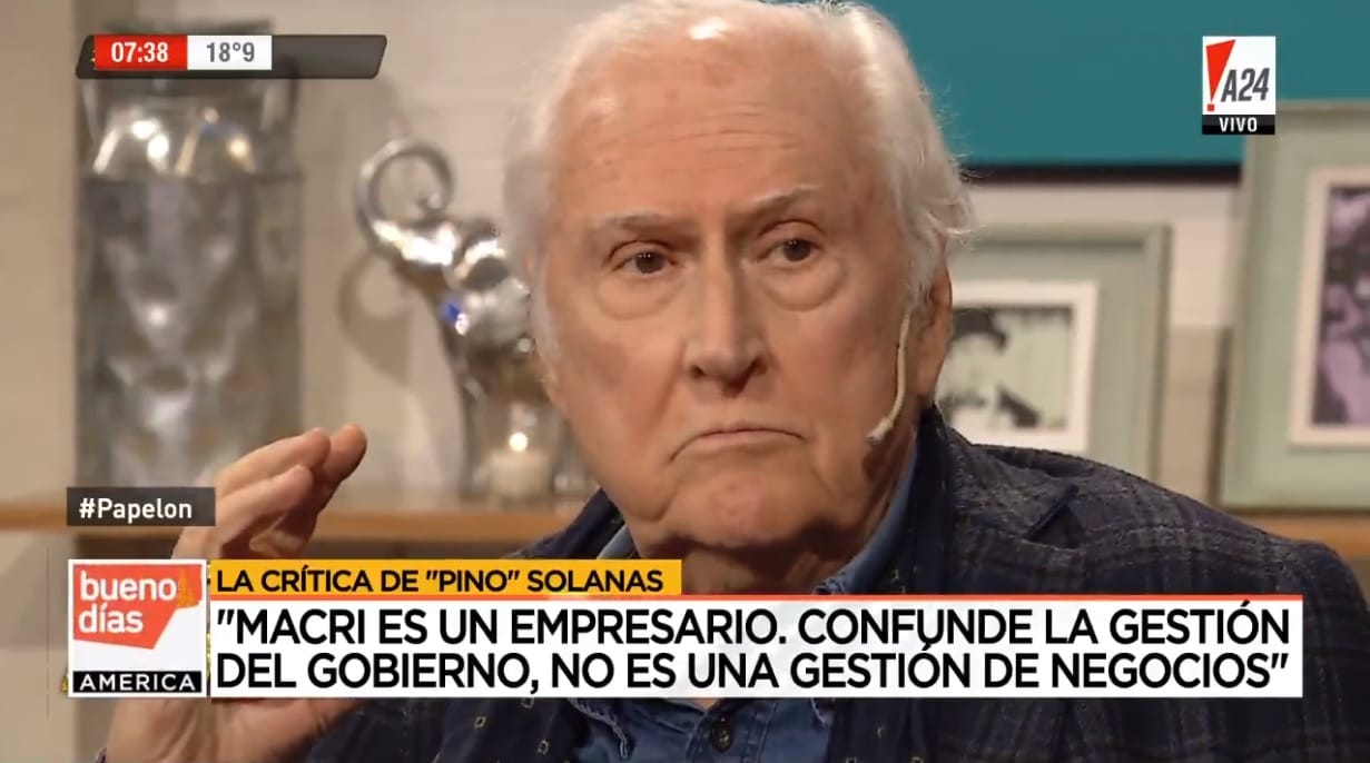 Pino Solanas: "Macri es empresario y confunde el Gobierno con una gestión de negocios" 