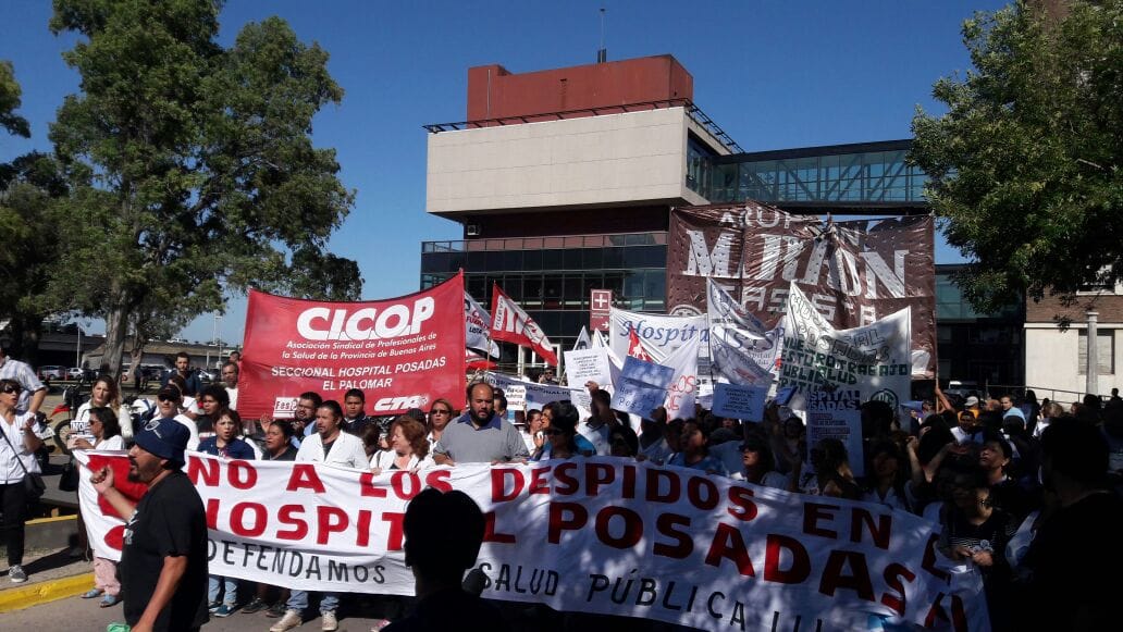 Trabajadores de toda la Provincia se movilizan junto a despedidos del Hospital Posadas