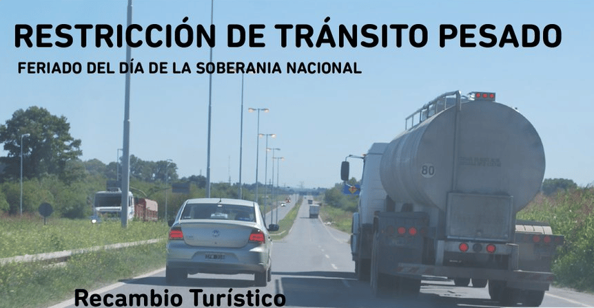 Día de la Soberanía Nacional: Restricción de camiones por el fin de semana largo en Provincia