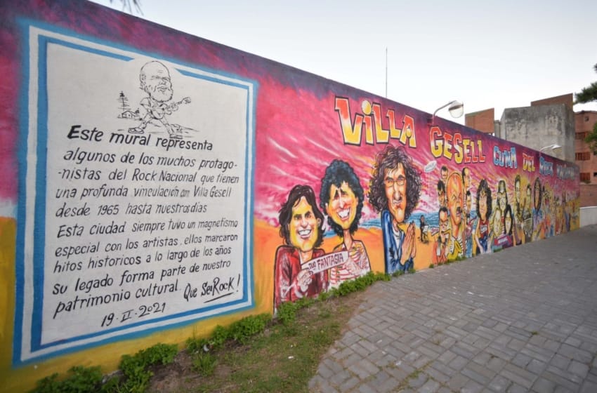 Gesell y el Rock Nacional: Inauguraron mural de 18 metros con músicos que hicieron historia