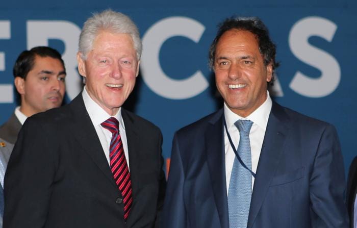 Scioli acompañó a Clinton en el encuentro anual de su Fundación