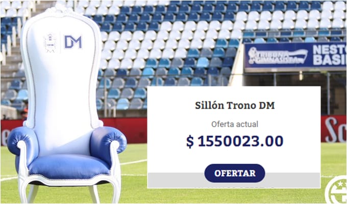Subastan sillón de Gimnasia La Plata usado y firmado por Maradona y ya ofrecen una fortuna