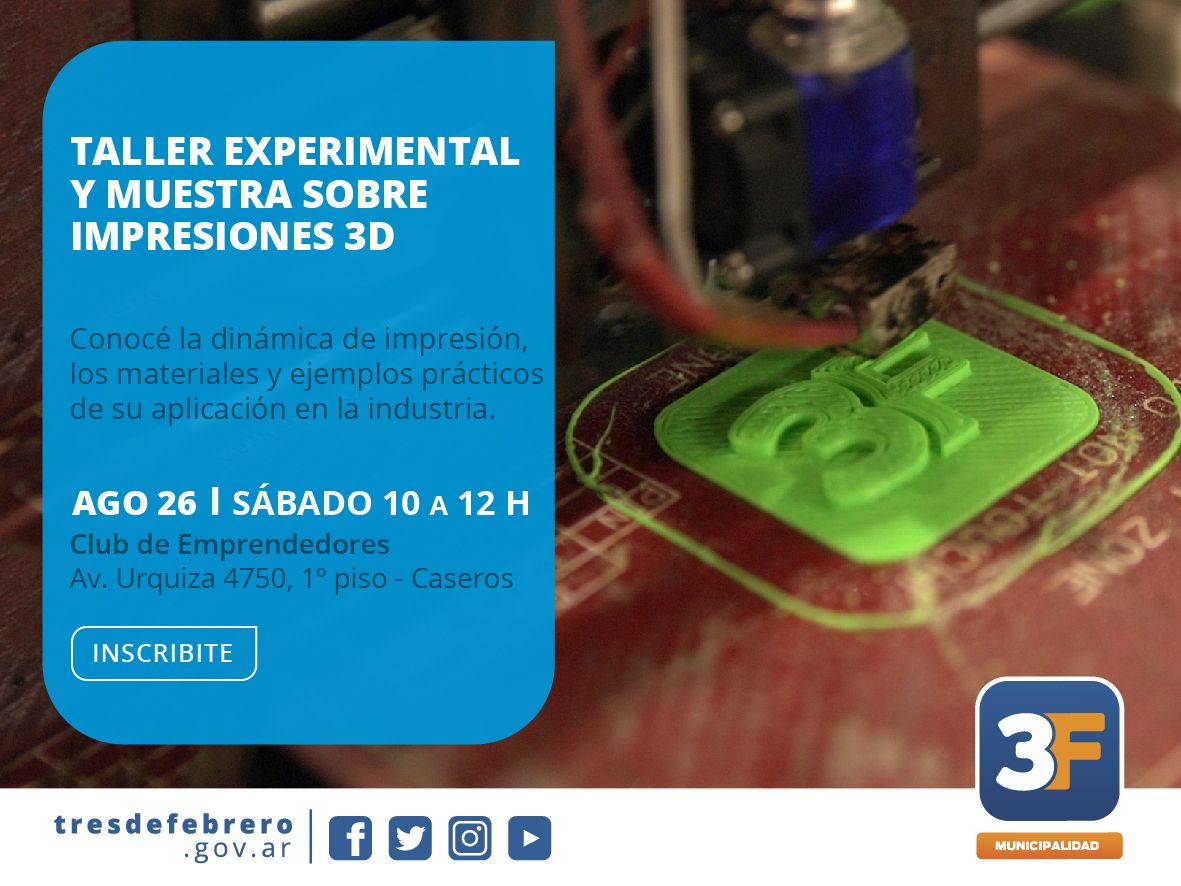 Tres de Febrero: Dictan taller gratuito para aprender a manejar impresoras 3D