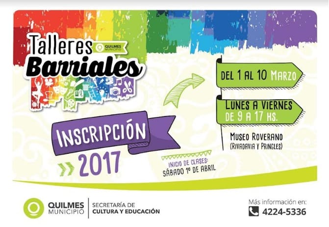 Quilmes inicia la inscripción para los talleres barriales 2017