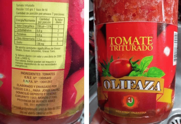 ANMAT prohibió dos mieles y un tomate triturado