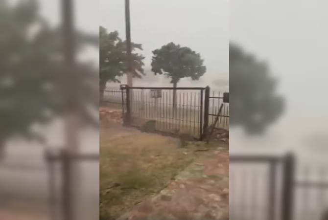 Fuerte tormenta en Tornquist: Mucha lluvia en poco tiempo y viento intenso