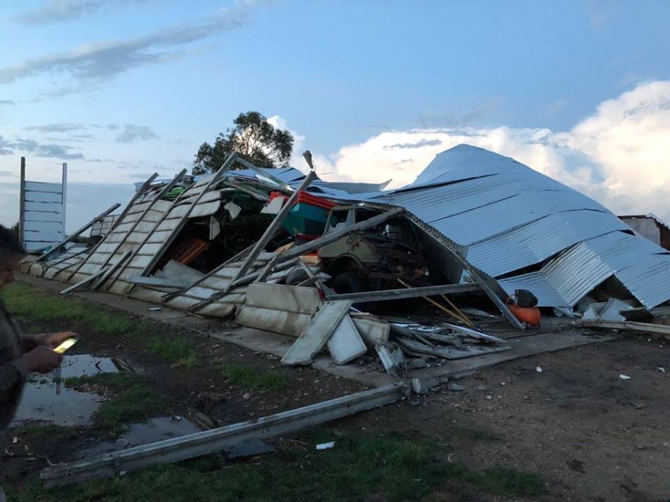 Temporal y tornado en Lobería: El intendente Fioramonti declaró el desastre natural