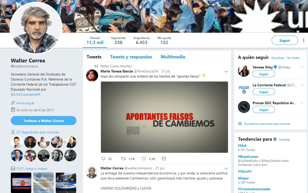 El diputado Correa abandonó Twitter luego de que su hijo mató a un joven en Moreno 