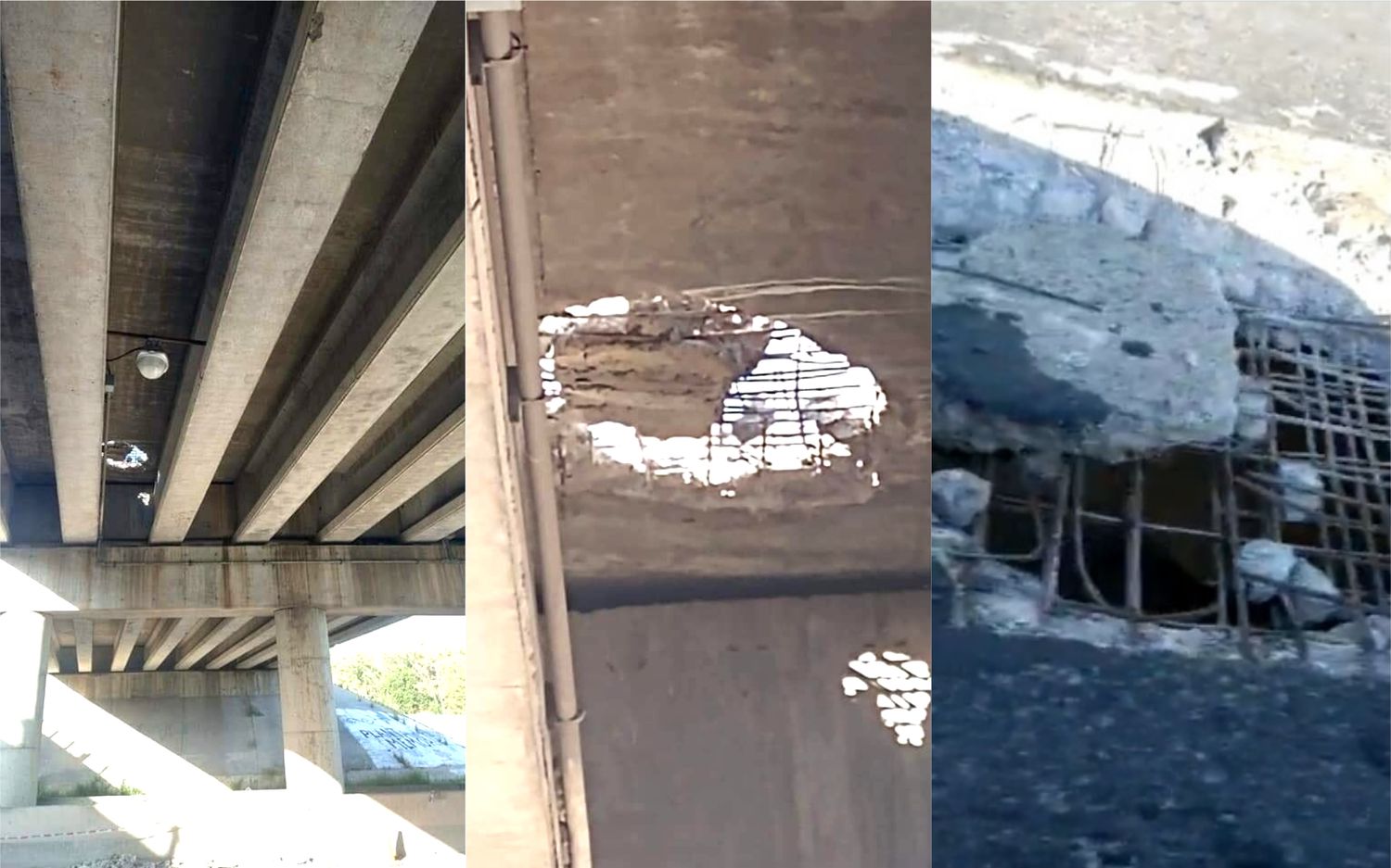 Un concejal de Exaltación de la Cruz mostró "el agujero de la muerte" en un puente de Ruta 6: "¿Qué espera Kicillof?"
