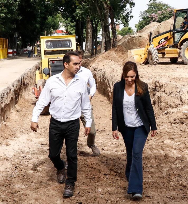Tagliaferro y Vidal recorrieron obras contra inundaciones en Morón y visitaron una fábrica