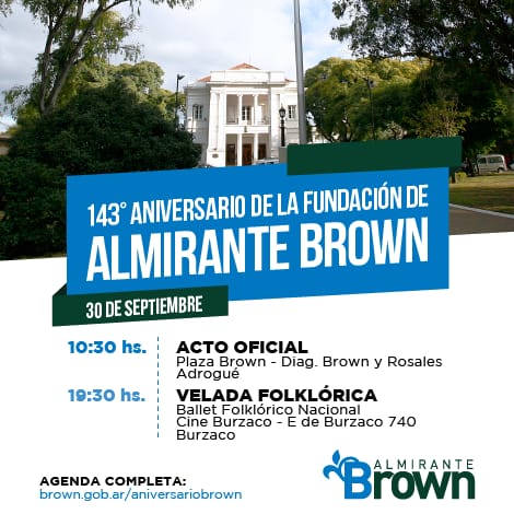 143 aniversario de la fundación de Almirante Brown 