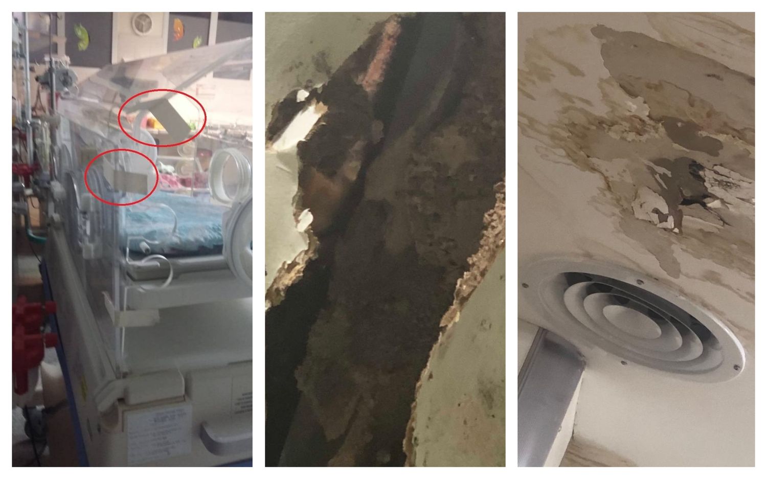 Denuncian que el Hospital de Merlo "se viene abajo": Incubadoras que no cierran y techos rotos