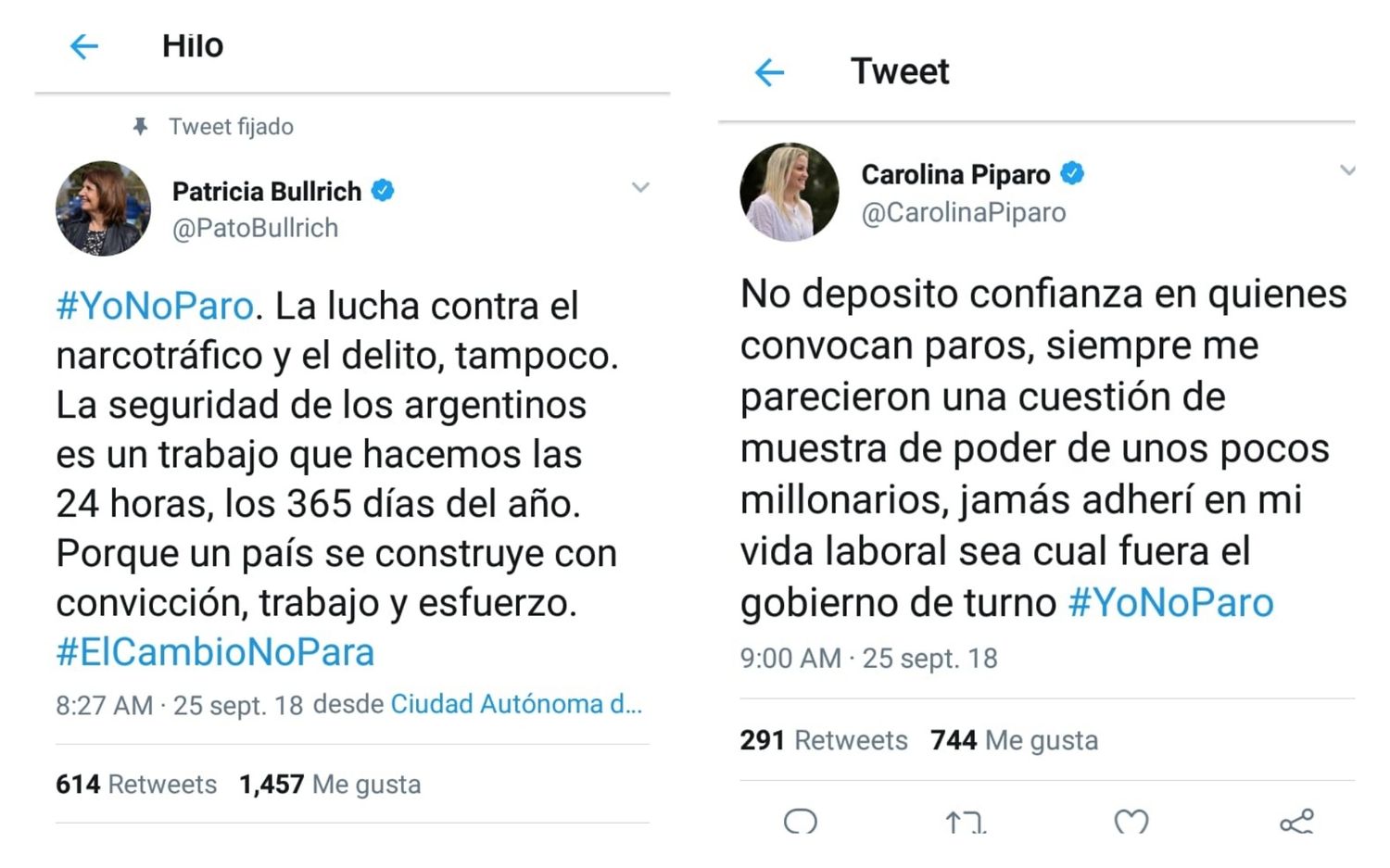 #YoNoParo: El hashtag que utilizan los dirigentes de Cambiemos en apoyo a Mauricio Macri