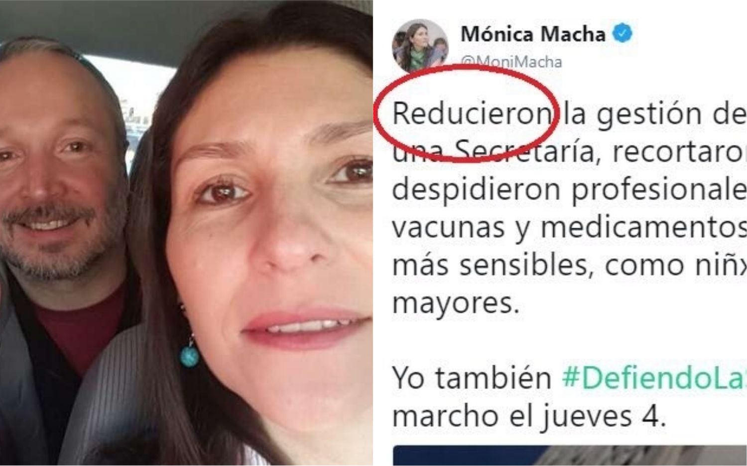 Mónica Macha a marzo: Escribió la palabra "reducieron" y en Twitter la defenestraron