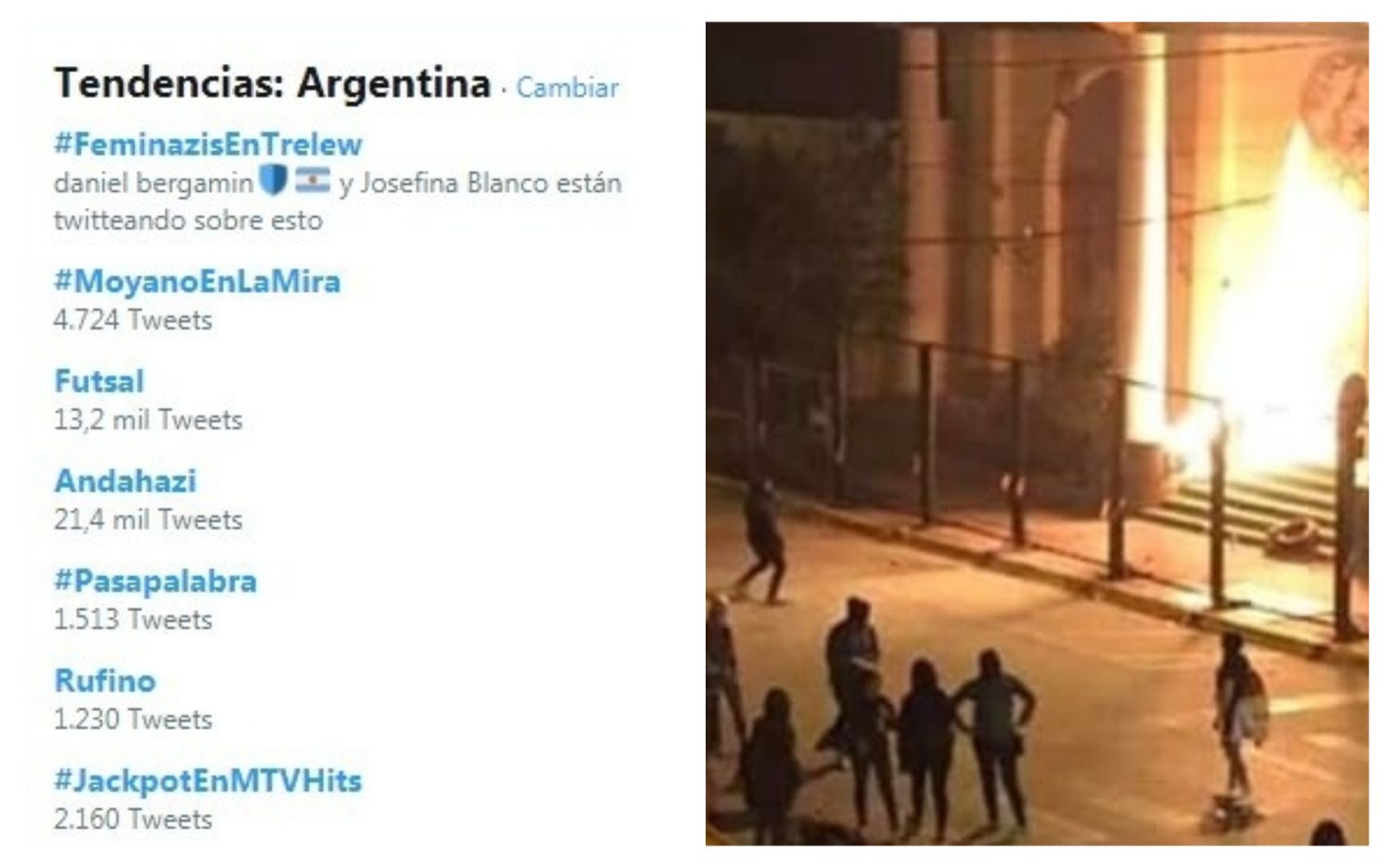 #FeminazisEnTrelew fue furor en Twitter y hay alerta por la próxima cumbre en La Plata