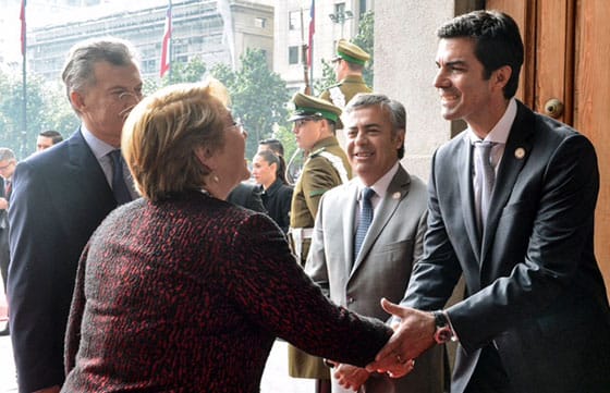Urtubey estuvo con Macri y Bachelet en visita oficial a Chile