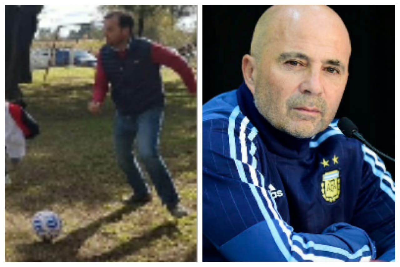 ¡Atento Sampaoli!: El Intendente de Rivadavia hizo un gol y la rompió en un partido de fútbol