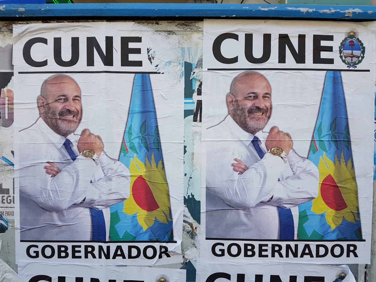 Aparecieron los afiches de Santiago Cúneo como candidato a Gobernador de la Provincia