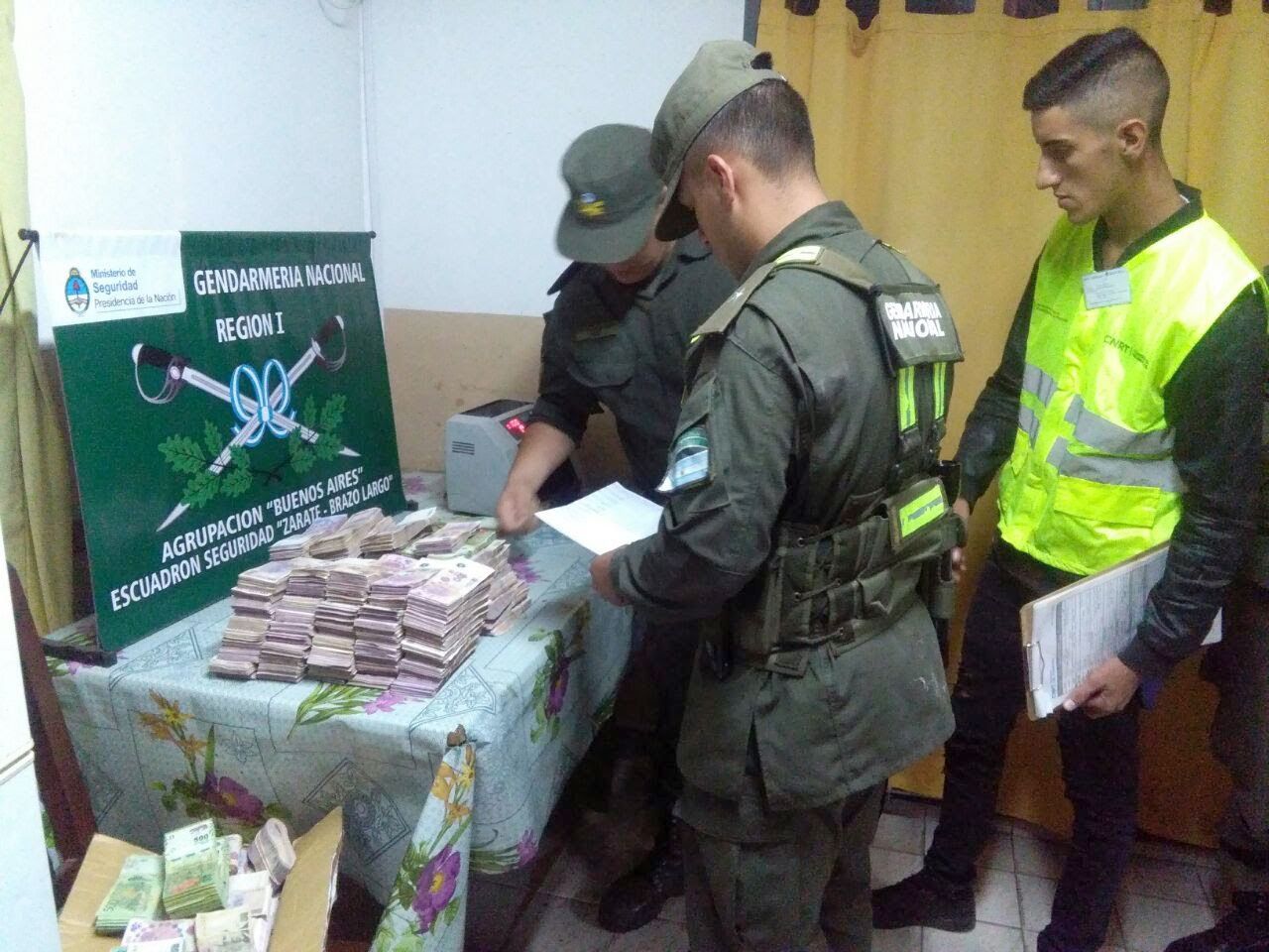 Zárate: Gendarmería secuestró más de 1,7 millones de pesos de los que no sabía su procedencia