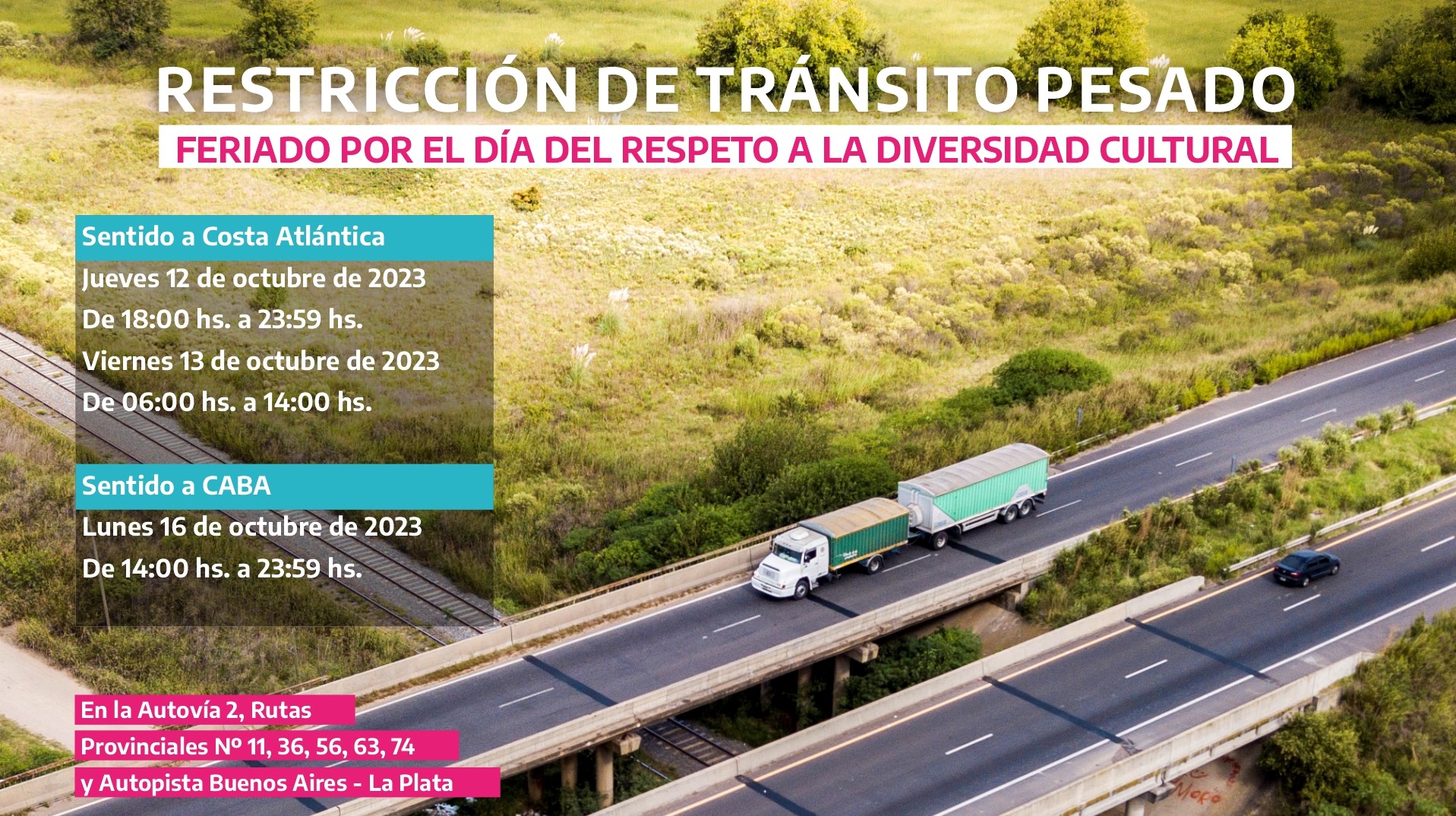 Restricción de camiones en rutas bonaerenses por el Día del respeto a ...