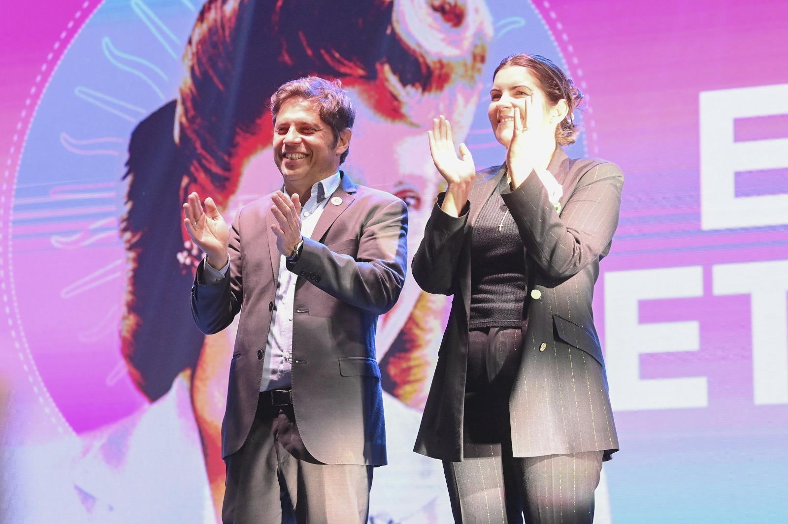 Kicillof y Fernández en el homenaje por el 72° Aniversario del fallecimiento de Eva Perón.