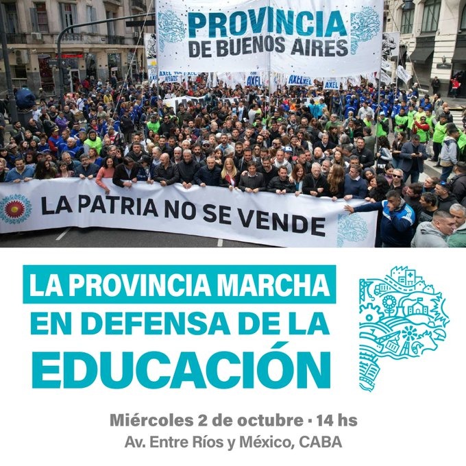 Convocatoria de la Provincia a la Marcha Federal Universitaria.