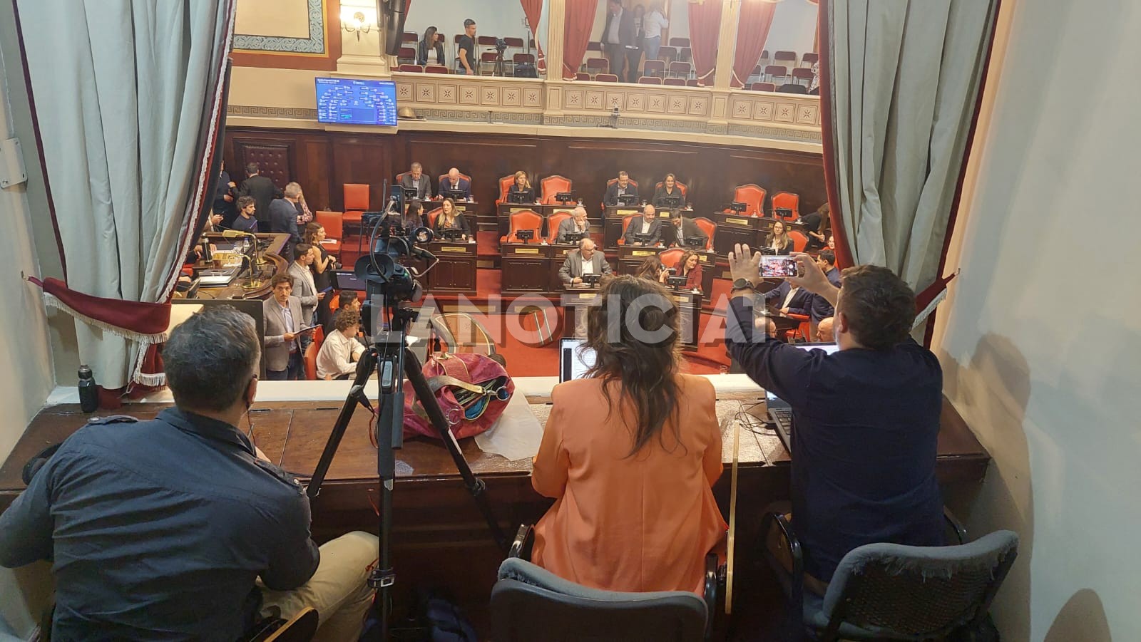 La vista de las bancas desde el palco en el Senado durante la Sesión Especial del 12 de mayo.