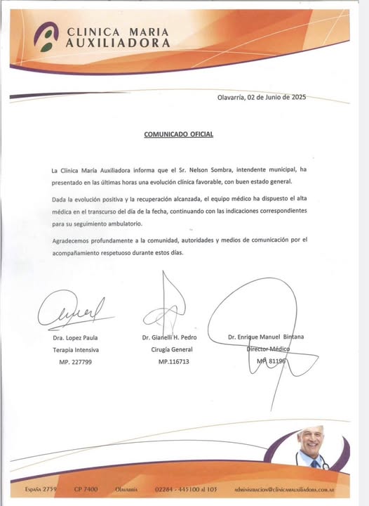 parte médico nelson sombra