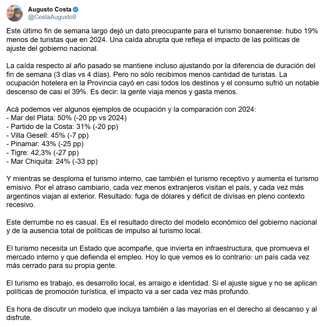 tweet Augusto costa
