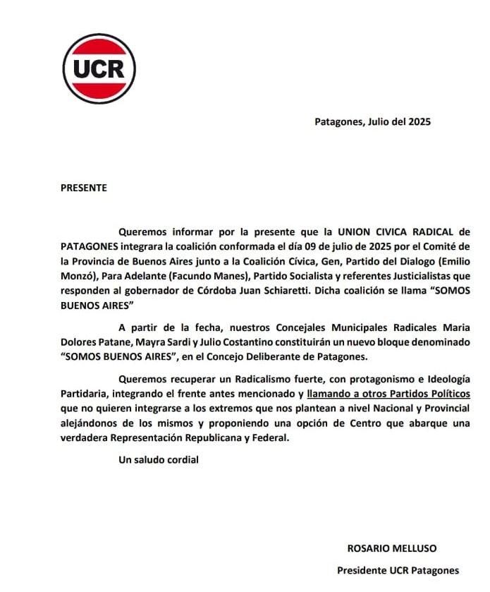 comunicado UCR Patagones