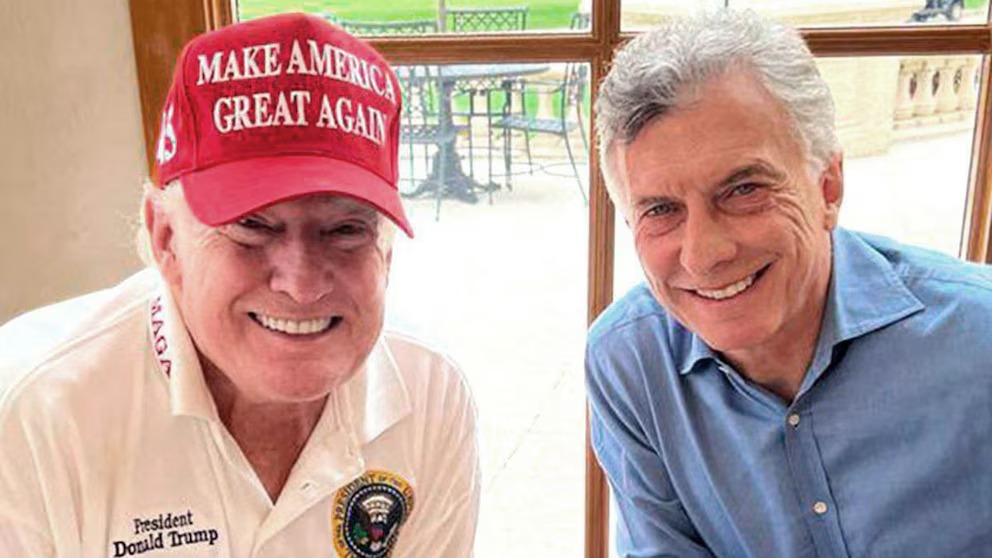 Trump y Macri, en la residencia del actual presidente de EEUU, durante un almuerzo ocurrido en 2022.