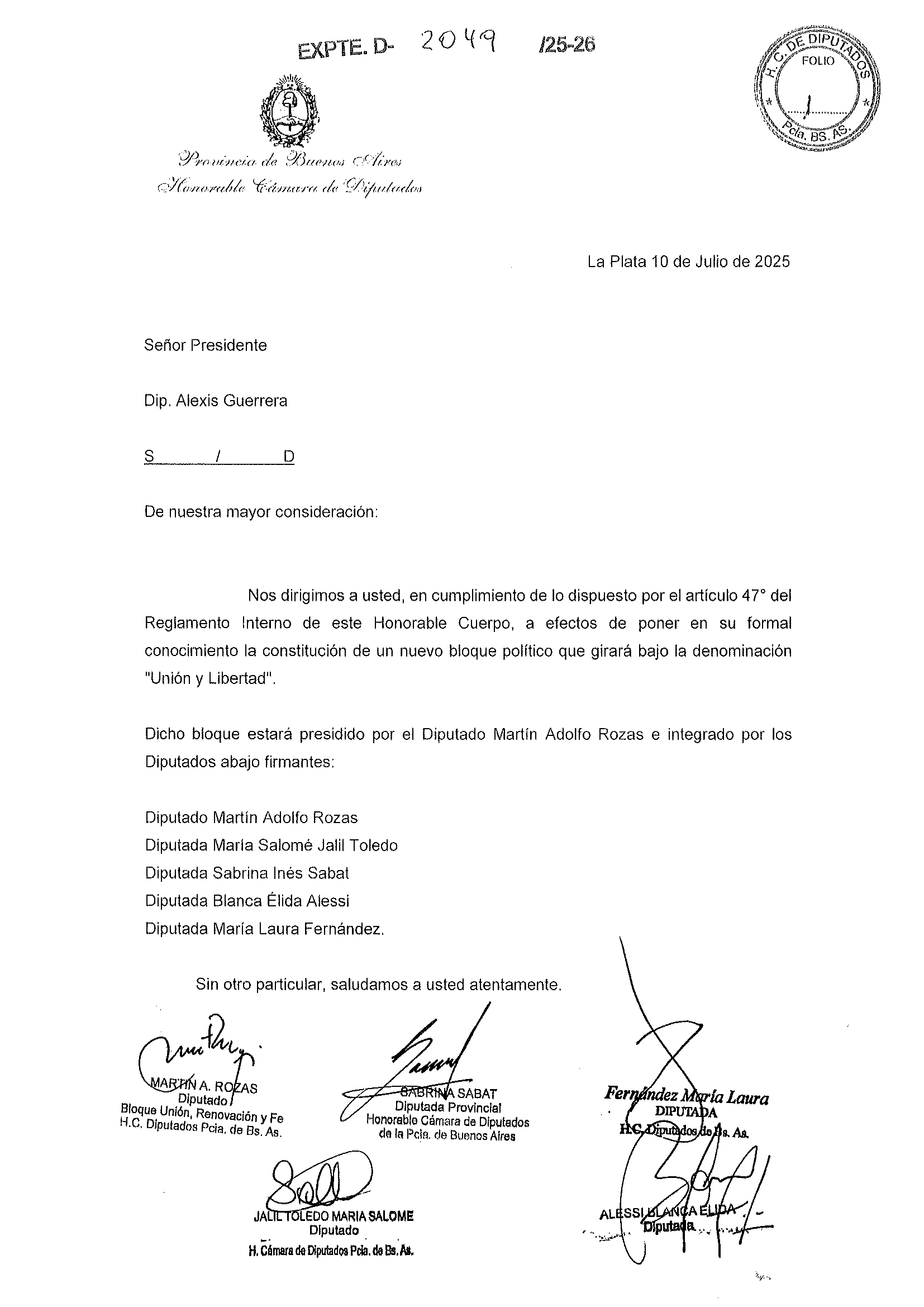 Unión y Libertad bloque