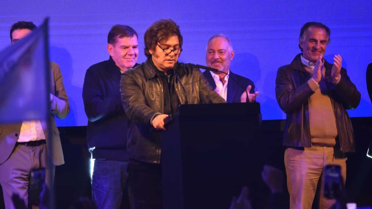 Acto de Milei en el estadio Atenas de La Plata.