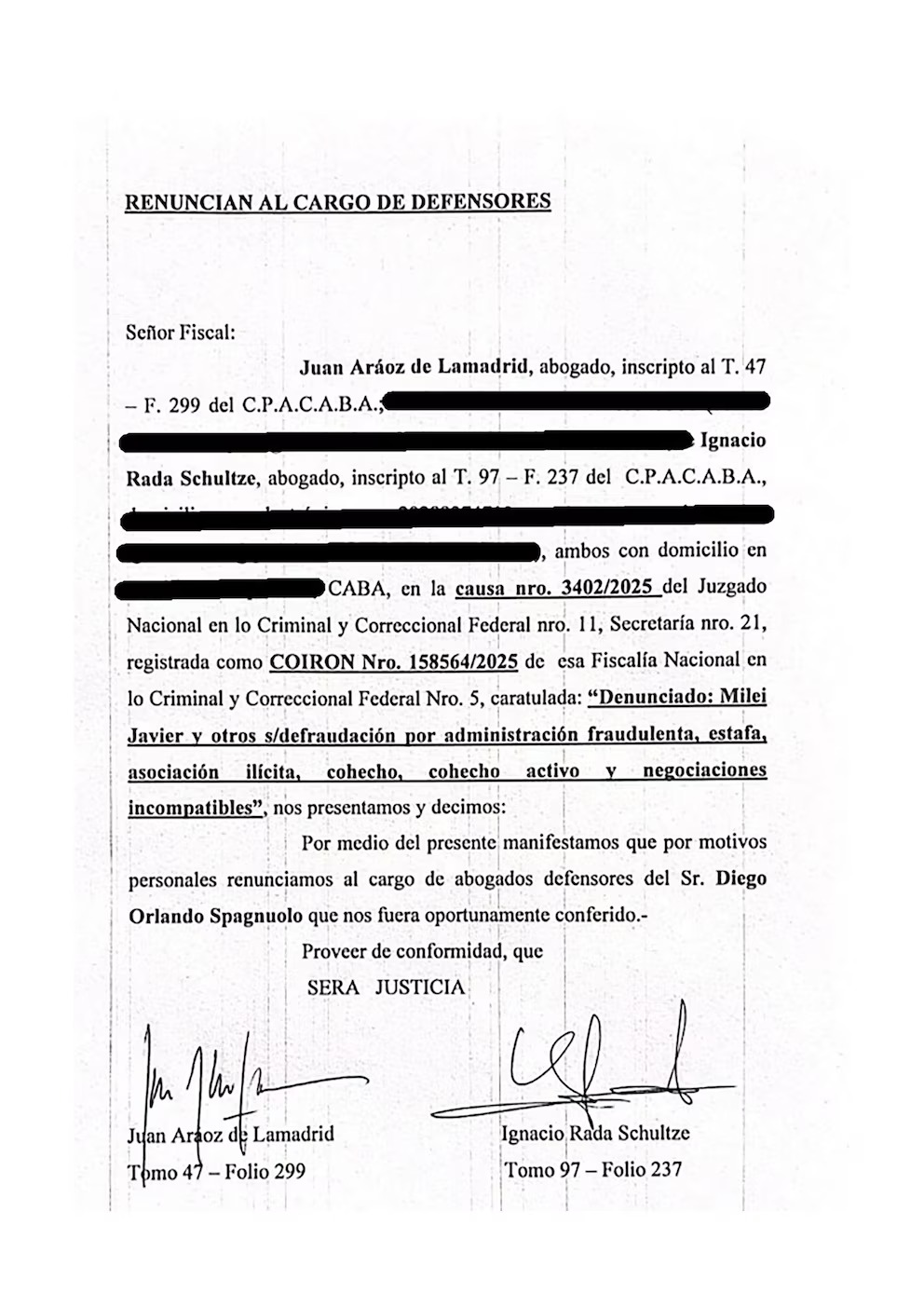 renuncia