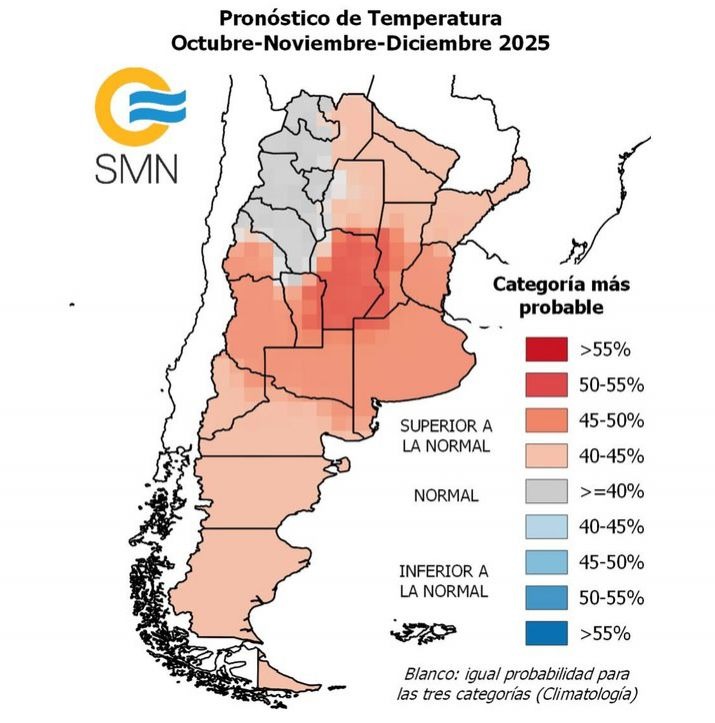Se esperan temperaturas extremas en todo el país en octubre, noviembre y diciembre.