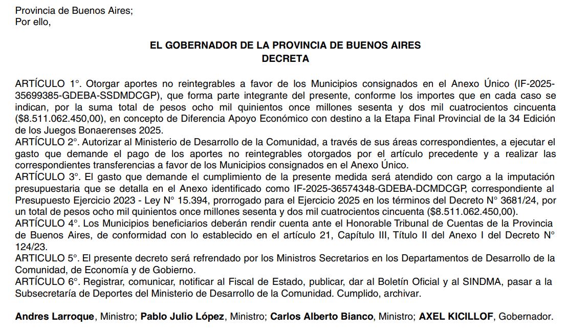 decreto juegos bonaerenses