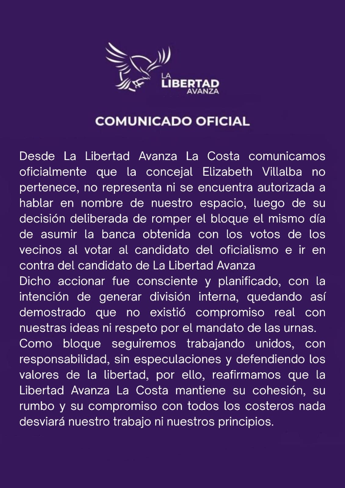 comunicado lla la costa