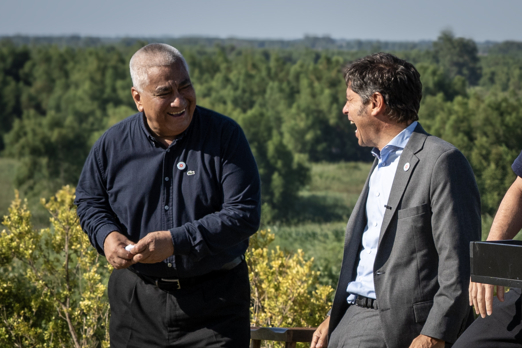 Axel Kicllof y Cecilio Salazar en la Conferencia de Verano en San Pedro.