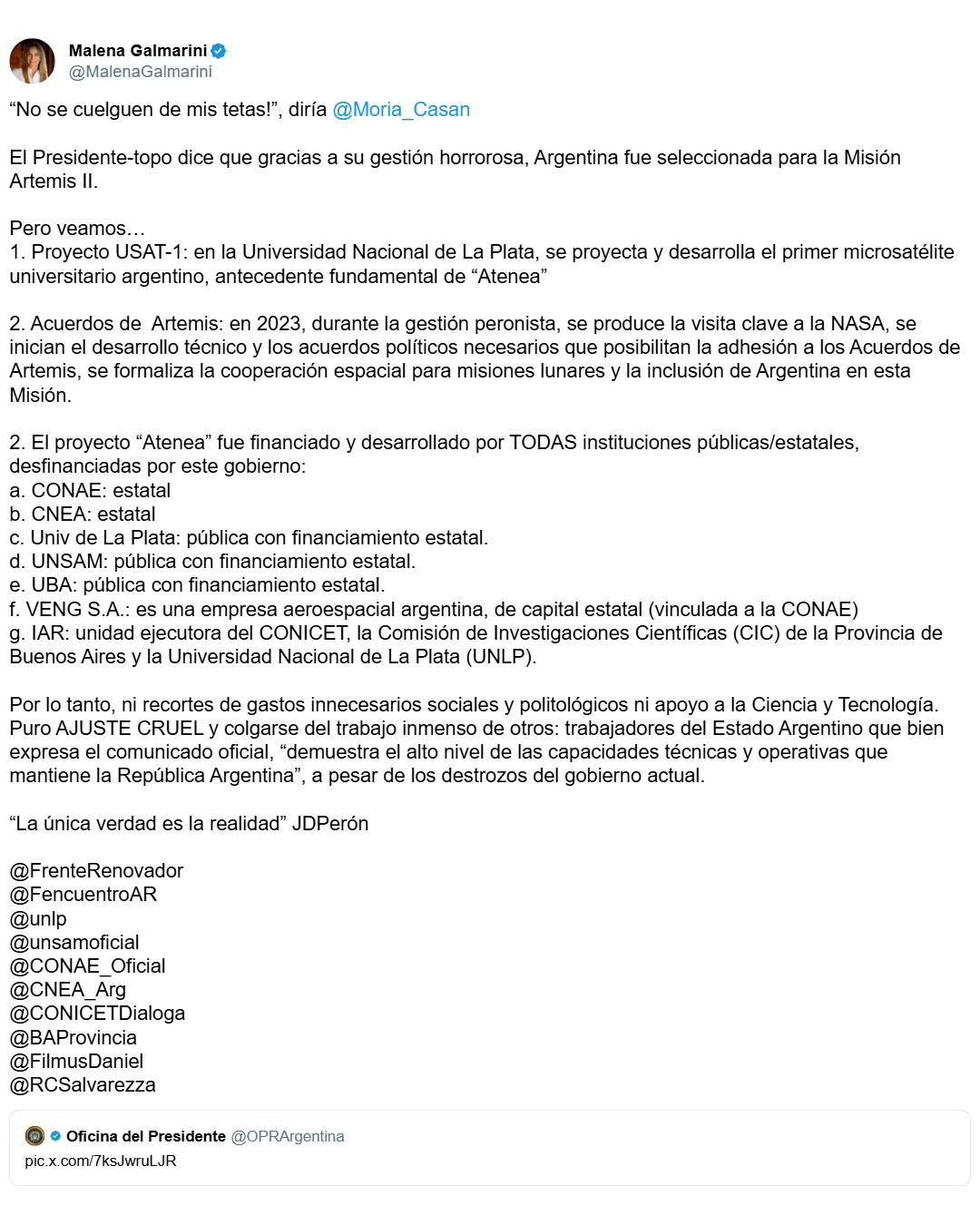 tuit malena galmarini