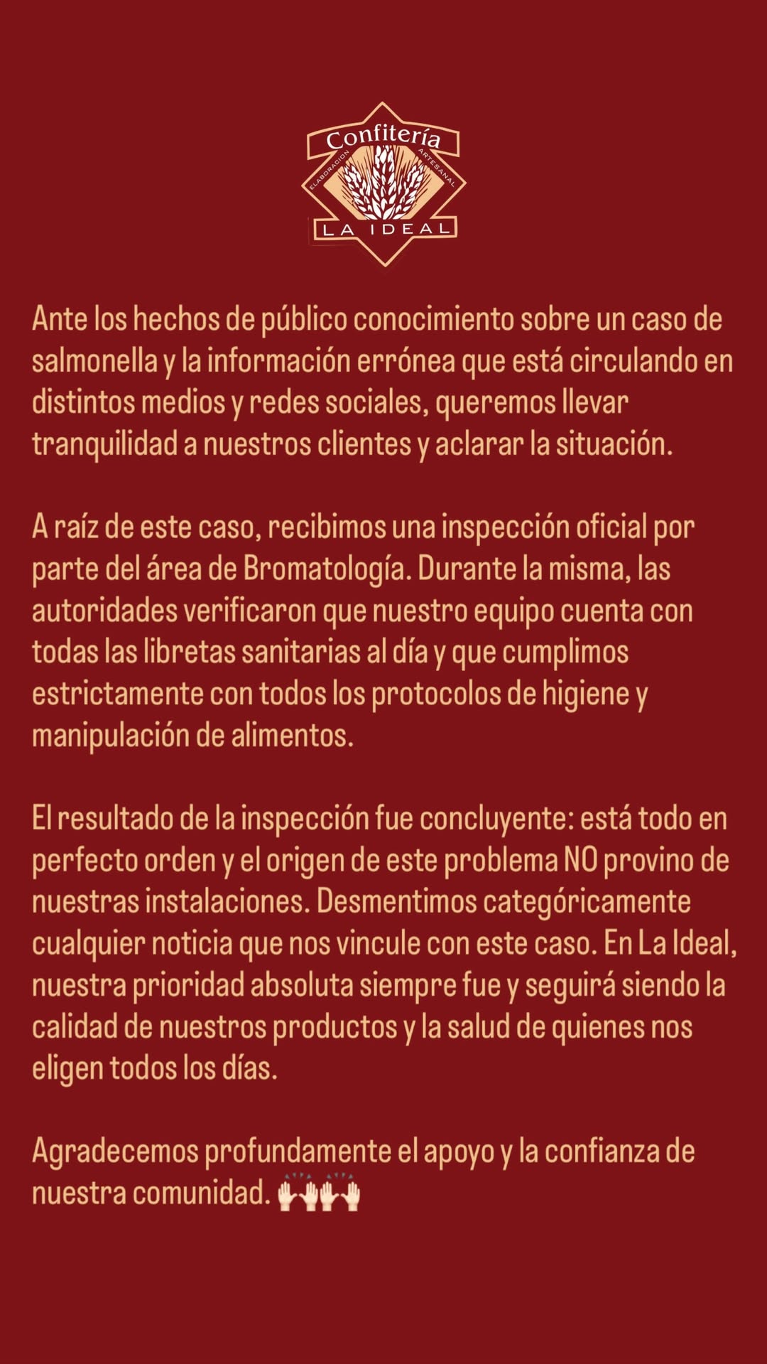 la ideal la plata comunicado